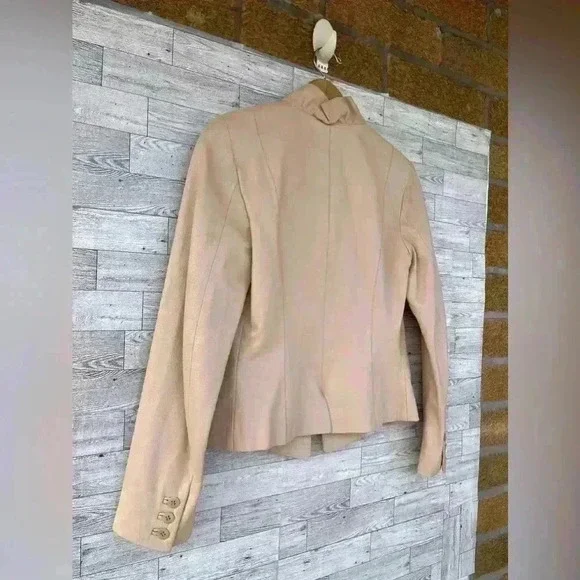 MaxMara leather jacket ruffle collar size 4